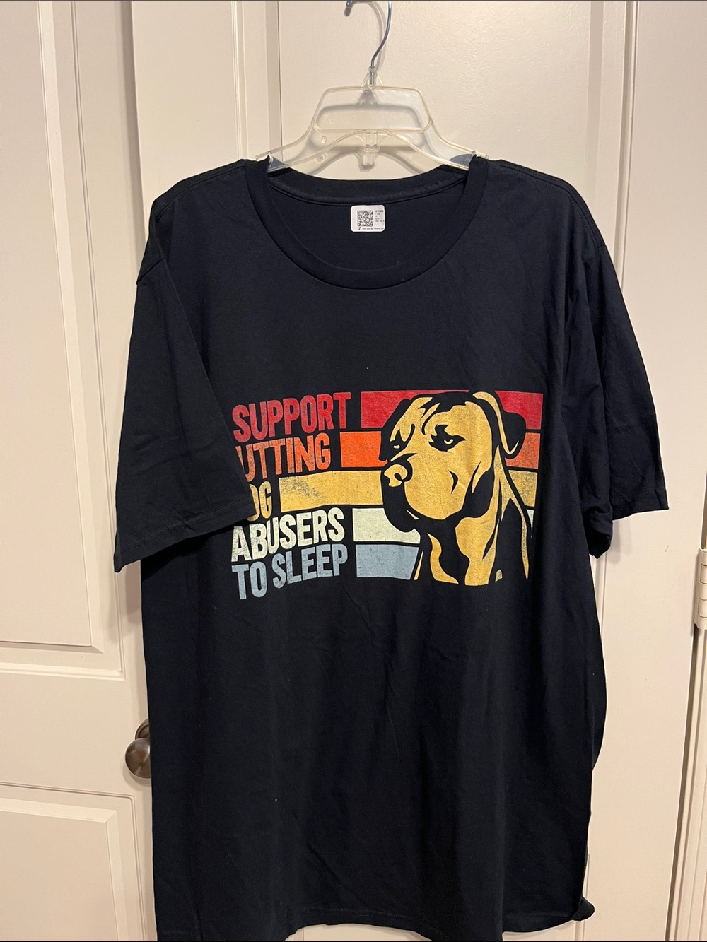Support Putting Dog Abusers to Sleep Graphic Dog Rescue T-Shirt - Black